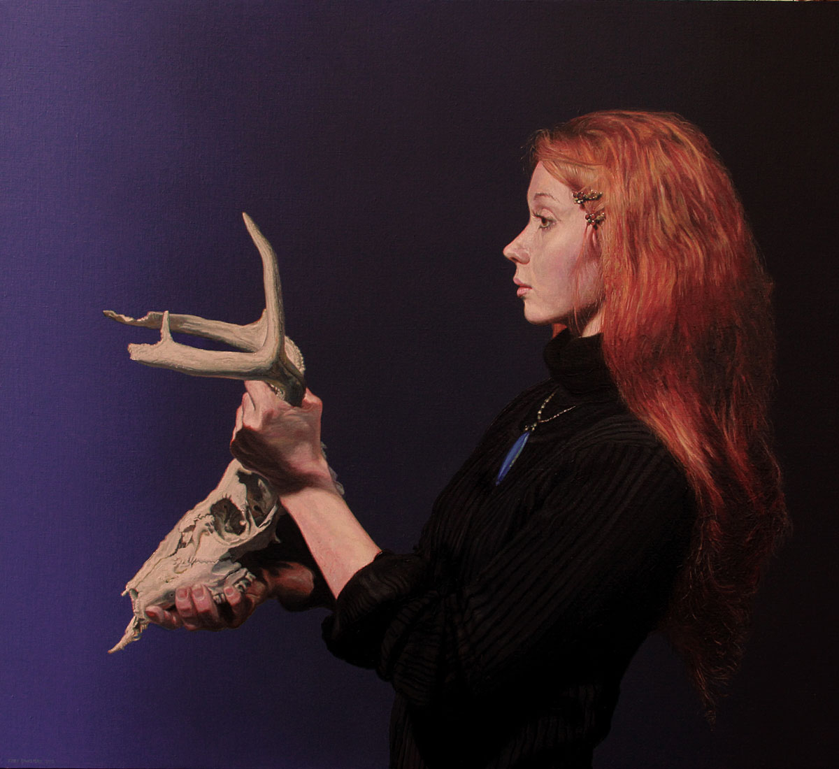 woman and skull